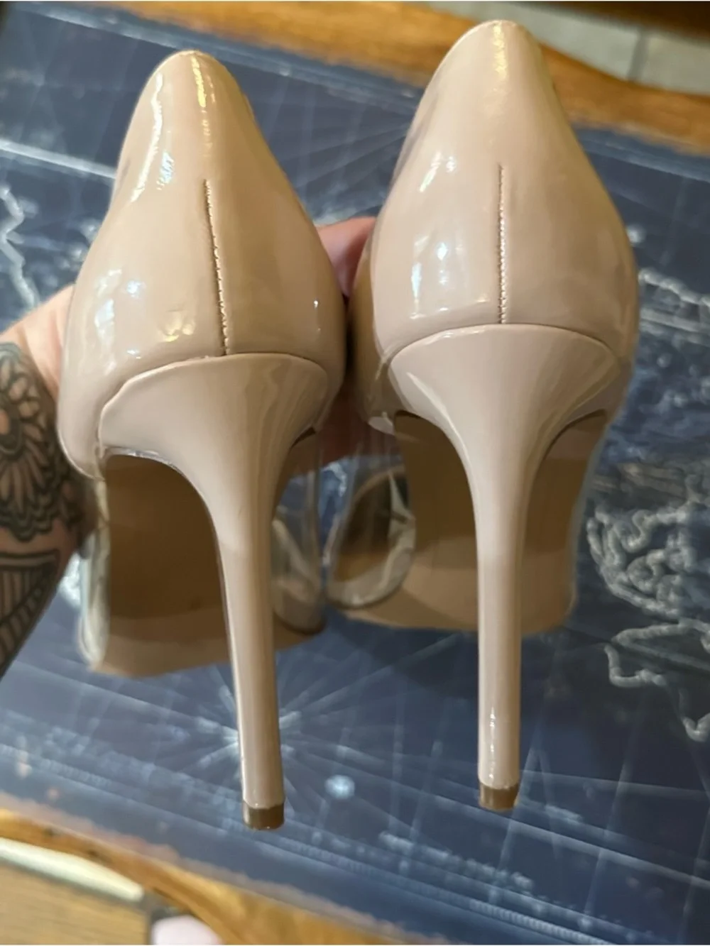 BCBGeneration “Lania” Lucite Pointed Stiletto Pumps – Nude Pink – Women’s 8
